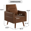 Accent Chair Modern PU Leather, Cozy Reading Armchair, Wood Legs-Wood Grain, for Adult