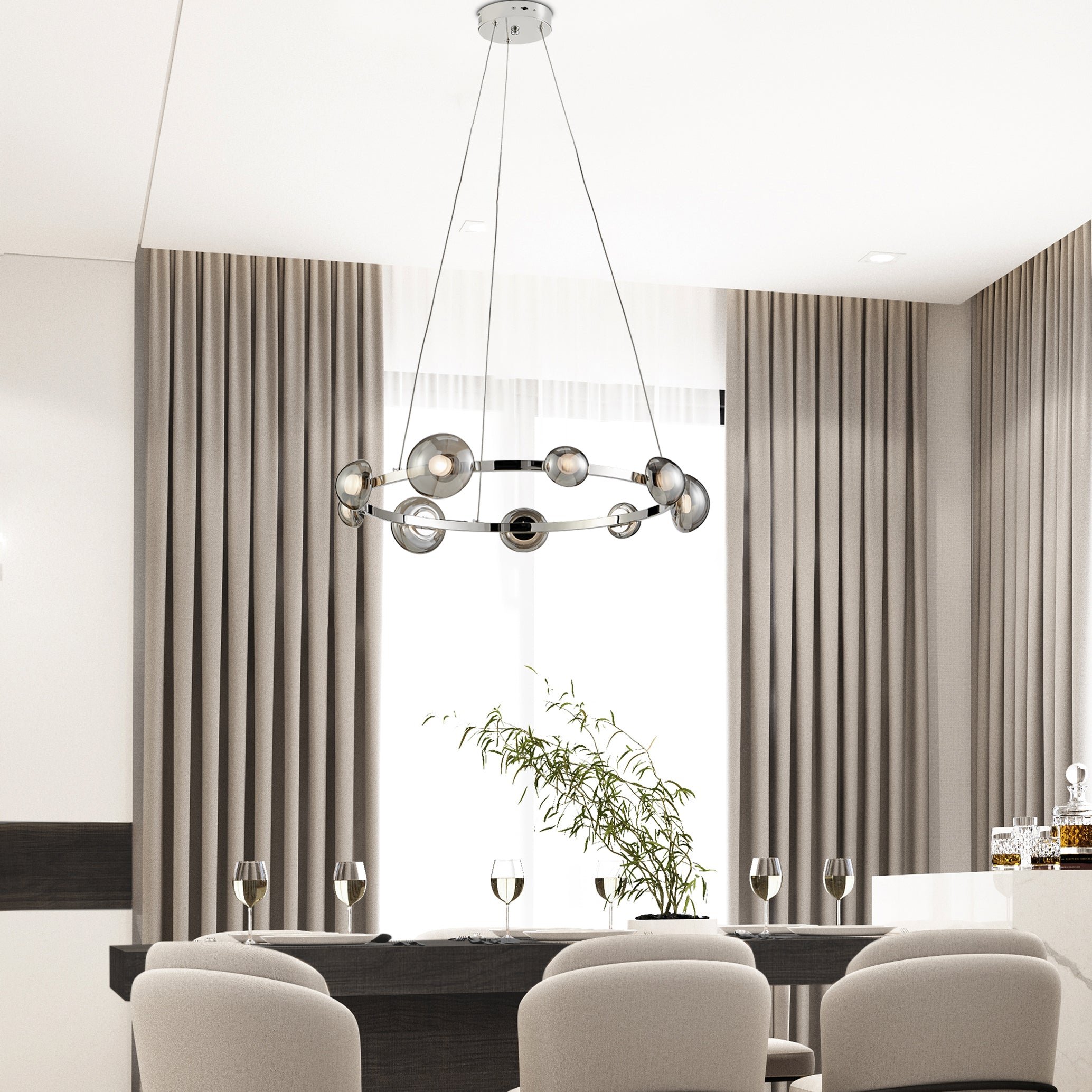 Orbis Halo Chandelier // Polish Nickel