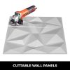 VEVOR 13 Pack 19.7x19.7Inches Diamond White 3D PVC Wave Panels for Interior Wall Decor Textured 3D Wall Tiles 32 Sq Ft