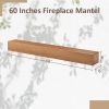 60'' Fireplace Mantel Wooden Wall Mounted Floating Shelf 8" Deep Solid Pine Wood, Natural