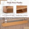 60'' Fireplace Mantel Wooden Wall Mounted Floating Shelf 8" Deep Solid Pine Wood, Natural