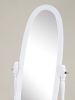 Traditional Queen Anna Style Wood Floor Cheval Mirror, White Finish