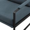 Contemporary Square Metal Frame Accent Chair – Indigo Blue / Black