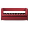 Red Fabric Upholstered 1pc Day Bed with Pull-out Trundle Nailhead Trim Wood Frame Furniture