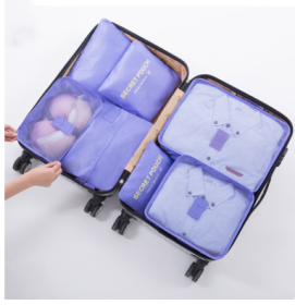 Durable Waterproof Nylon Packing Cube Travel Organizer Bag (Color: purple)