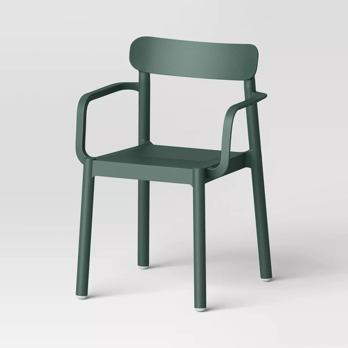 Elba Outdoor Patio Dining Chair Stacking Chair (Color: Green)