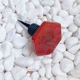 Soho Lounge Hexagon Stone Wine Stopper (Color: Honey Agate)